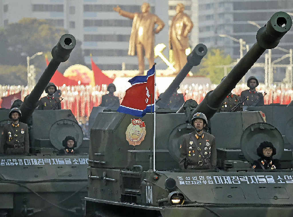 SHOWY: A military parade in Pyongyang on October 10 last year marked the 70th anniversary of North Korea’s ruling party. SHOWY: A military parade in Pyongyang on October 10 last year marked the 70th anniversary of North Korea’s ruling party.