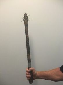 Officers recovered the makeshift weapon, classed as a Category M weapon. Officers recovered the makeshift weapon, classed as a Category M weapon.