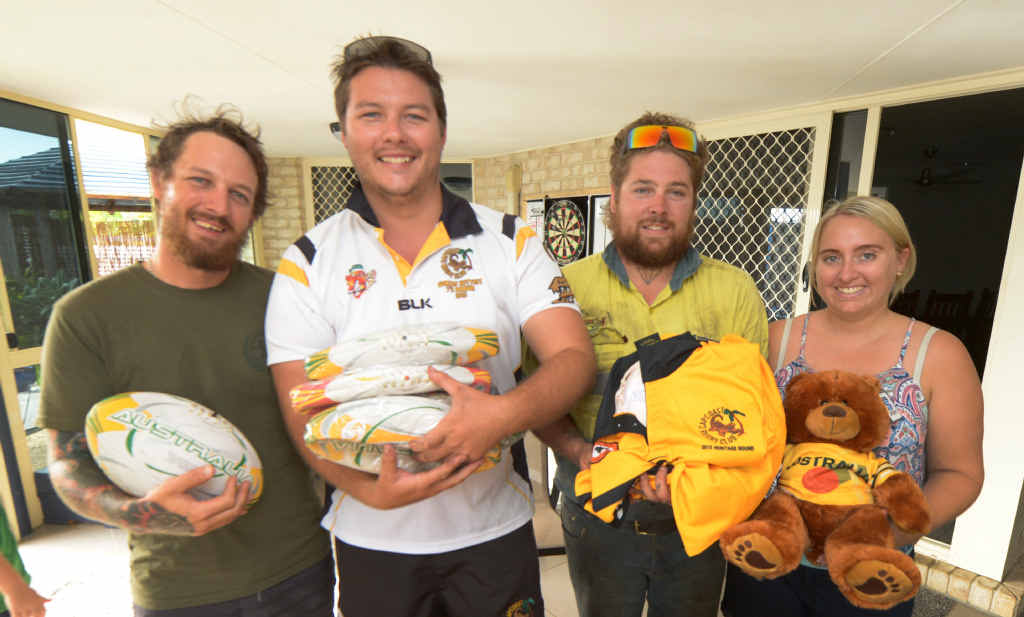 IN THE BAG: Kieron Simpson, Jackson Smith, Mitch O’Maley and Lisa Young with some of the toys, clothes and sporting goods they will take to Fiji to help cyclone affected residents. IN THE BAG: Kieron Simpson, Jackson Smith, Mitch O’Maley and Lisa Young with some of the toys, clothes and sporting goods they will take to Fiji to help cyclone affected residents.