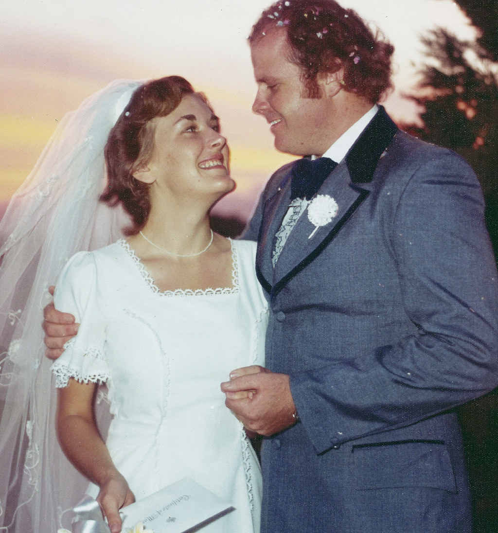 Mark and wife Wendi on their wedding day.