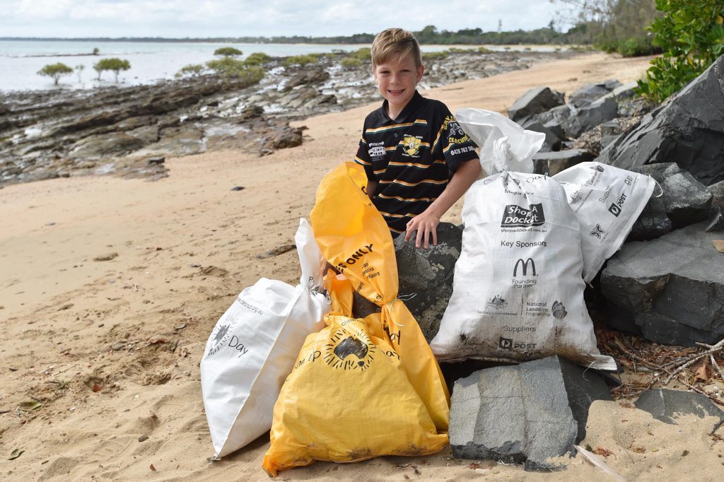 Cooper Beal, 10, of Toogoom joins the Hervey Bay Ramblers to clean up the beach at Point Vernon on Clean Up Australia Day. Cooper Beal, 10, of Toogoom joins the Hervey Bay Ramblers to clean up the beach at Point Vernon on Clean Up Australia Day.