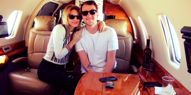 Gilbert Ott and Laura Burns flew to Washington DC on a Cessna Citation X private jet. Photo / Supplied Gilbert Ott and Laura Burns flew to Washington DC on a Cessna Citation X private jet. Photo / Supplied