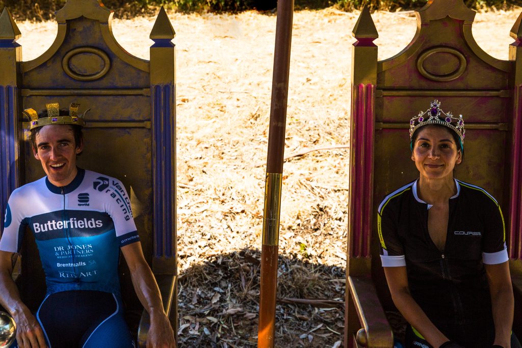 Rhys Gillett and Nusha Kerin - Winners of the Norton Summit Time Trial as part of the 2016 Tour Down Under event. Photo: Contributed Rhys Gillett and Nusha Kerin - Winners of the Norton Summit Time Trial as part of the 2016 Tour Down Under event. Photo: Contributed