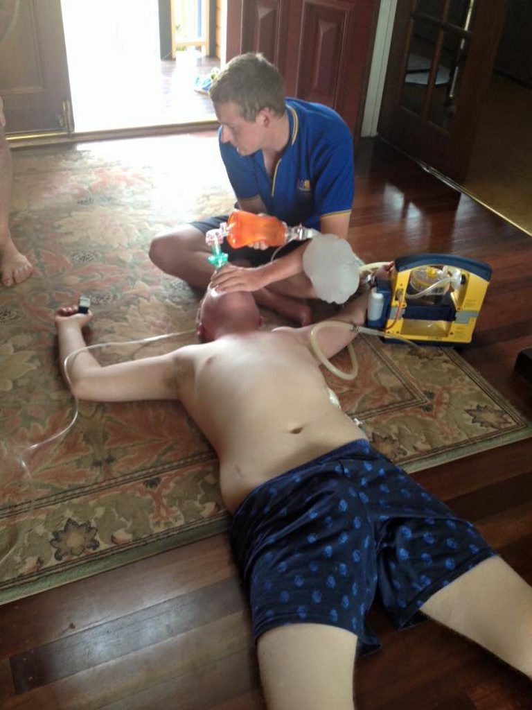 Lachlan Miles during a seizure. Lachlan Miles during a seizure.