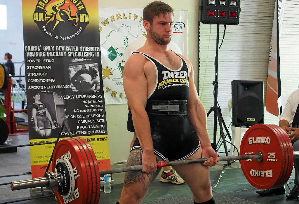 IMPRESSIVE: Mitch Eckford deadlifts 265kg on his way to qualifying for nationals. INSET: Eckford gets himself focused. IMPRESSIVE: Mitch Eckford deadlifts 265kg on his way to qualifying for nationals. INSET: Eckford gets himself focused.