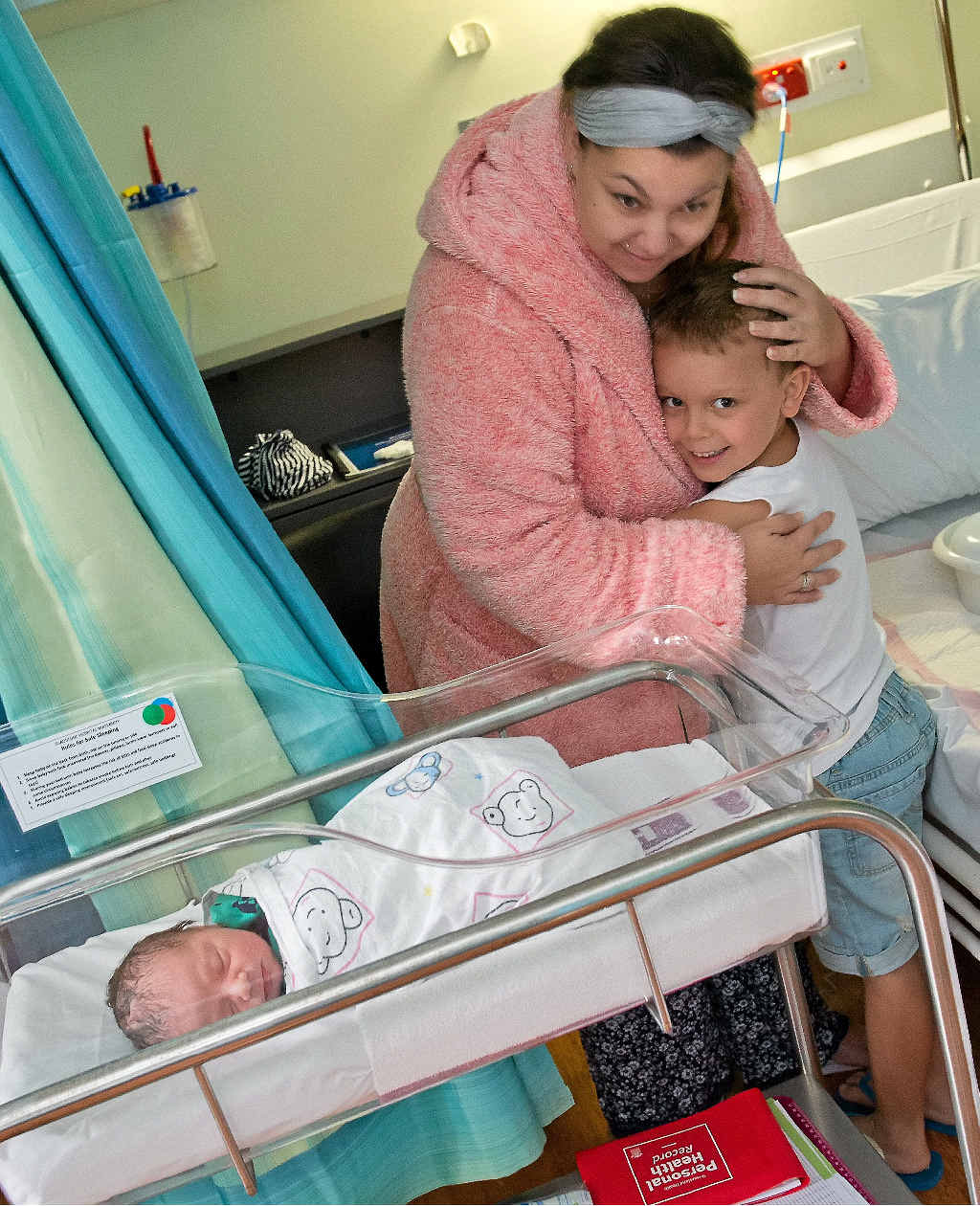 EXCITING TIMES: James Casperson’s family, including mum Jeeanna and brother Blake, was thrilled to finally meet him after he was born at 5.52 am yesterday at the Gladstone Hospital. EXCITING TIMES: James Casperson’s family, including mum Jeeanna and brother Blake, was thrilled to finally meet him after he was born at 5.52 am yesterday at the Gladstone Hospital.