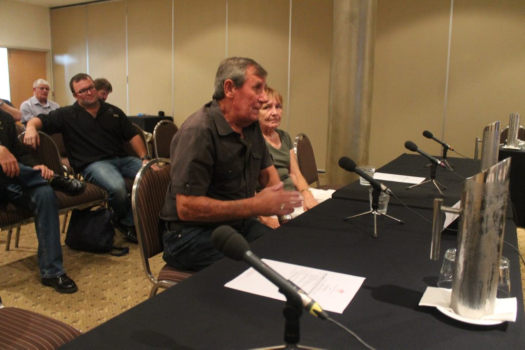 Black lung victim Keith Stoddart and wife Danielle giving evidence at the Senate inquiry into the return of the disease in Queensland coal mines. Black lung victim Keith Stoddart and wife Danielle giving evidence at the Senate inquiry into the return of the disease in Queensland coal mines.