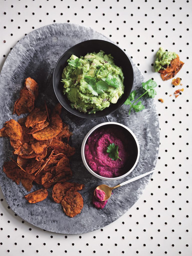 Sweet potato chips, beetroot dip and guacamole can be enjoyed by the fussiest of eaters. Sweet potato chips, beetroot dip and guacamole can be enjoyed by the fussiest of eaters.