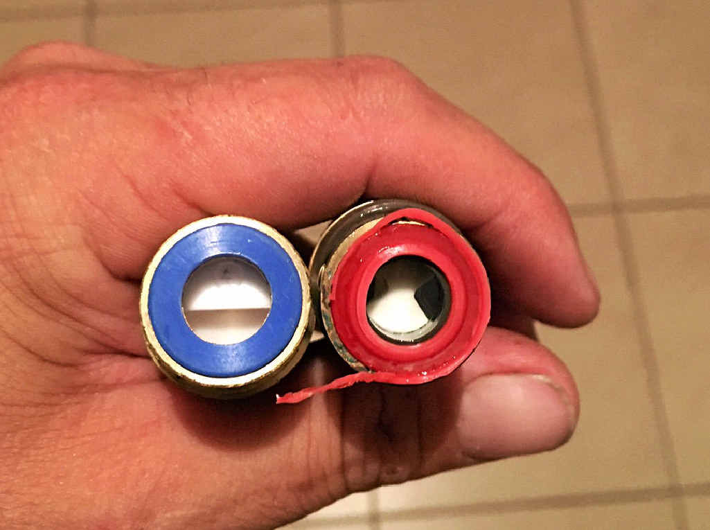 SPINDLES: By the look of the bottom of the old spindle (red), we have found our problem. The new one (blue) should fix it. SPINDLES: By the look of the bottom of the old spindle (red), we have found our problem. The new one (blue) should fix it.