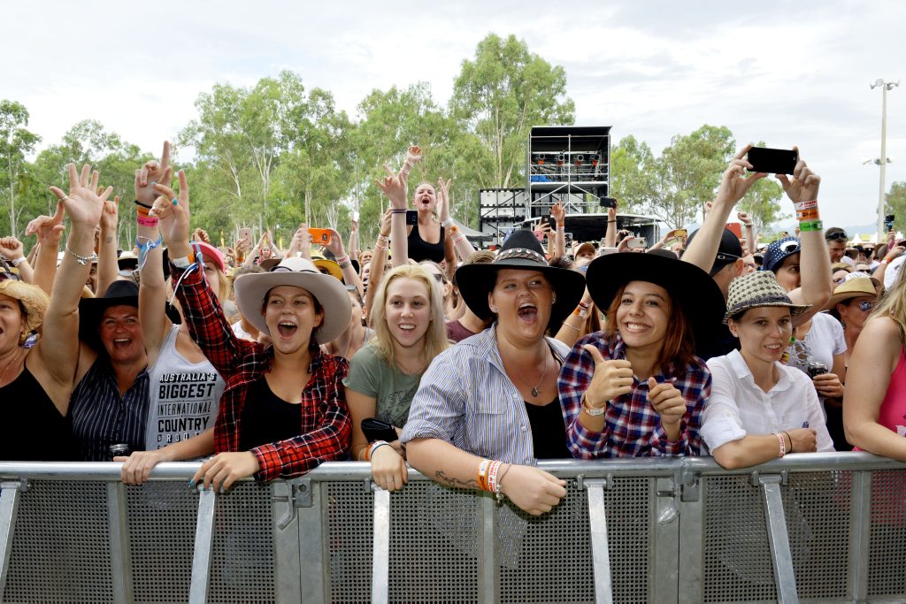 Image for sale: Chase Rice and his band perform for fans at CMC Rocks at Willowbank. Photo: Inga Williams / The Queensland Times