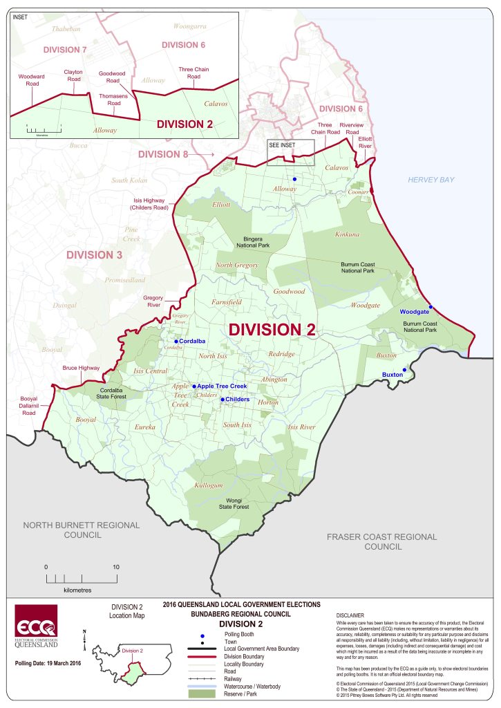 ELECTION 2016: Division 2 map Photo Electoral Commision Queensland. ELECTION 2016: Division 2 map Photo Electoral Commision Queensland.