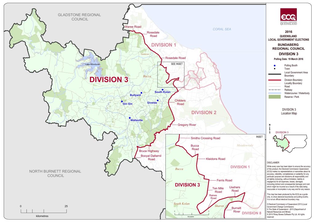 ELECTION 2016: Division 3 map Photo Electoral Commision Queensland. ELECTION 2016: Division 3 map Photo Electoral Commision Queensland.