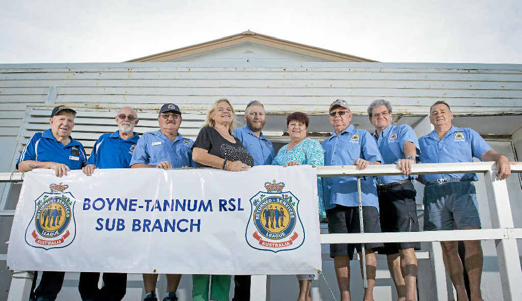 HOME SWEET HOME : RSL members Max Ricketts, Ben Fischer, Greg Hopton, Lorna McGrath, Josh Campbell, Maxine Brushe, Jim Staats, Mike Robbins, Jeff Tickner are proud to call the Tannum Sands Hall their new home after a trusteeship thanks to the Boyne Tannum Arts Business and Community Association. LEFT: Long-time club RSL members Ben Fischer, Jim Staats, Max Ricketts and Greg Hopton. HOME SWEET HOME : RSL members Max Ricketts, Ben Fischer, Greg Hopton, Lorna McGrath, Josh Campbell, Maxine Brushe, Jim Staats, Mike Robbins, Jeff Tickner are proud to call the Tannum Sands Hall their new home after a trusteeship thanks to the Boyne Tannum Arts Business and Community Association. LEFT: Long-time club RSL members Ben Fischer, Jim Staats, Max Ricketts and Greg Hopton.