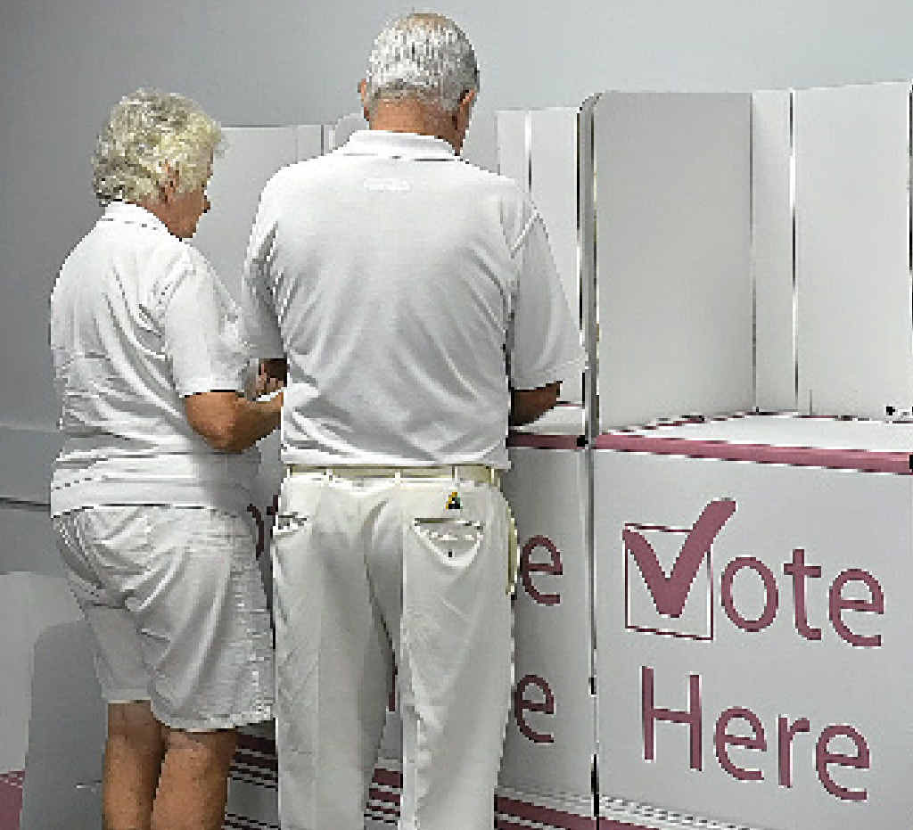 Pre-poll voting for Sunshine Coast local elections at the Millwell Road Community Centre. Pre-poll voting for Sunshine Coast local elections at the Millwell Road Community Centre.