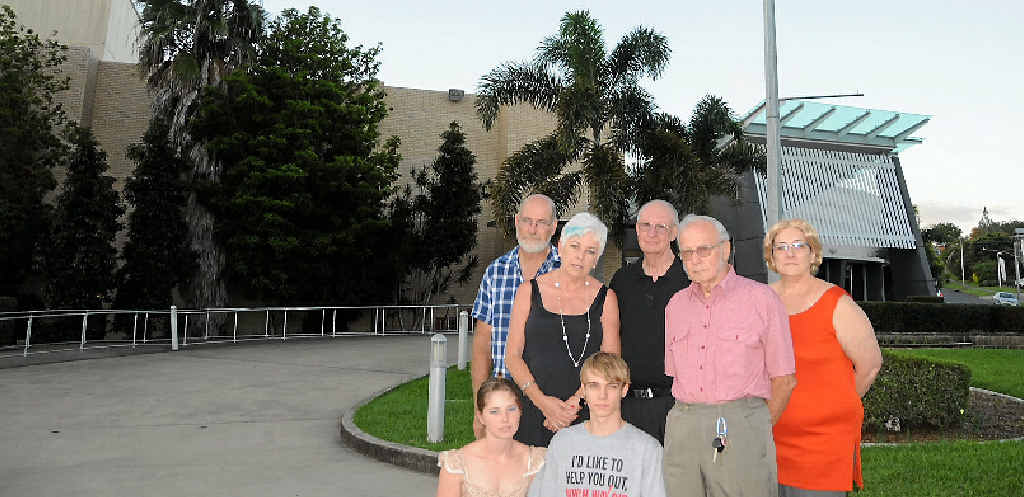 NOT HAPPY: Ian Wenzel, Donna Lyden, Nick Rinehart, Peter Blyth, Monika Habel, Char South and Ken Welton at an earlier protest about the need to upgrade sound and lighting at the Gympie Civic Centre. NOT HAPPY: Ian Wenzel, Donna Lyden, Nick Rinehart, Peter Blyth, Monika Habel, Char South and Ken Welton at an earlier protest about the need to upgrade sound and lighting at the Gympie Civic Centre.