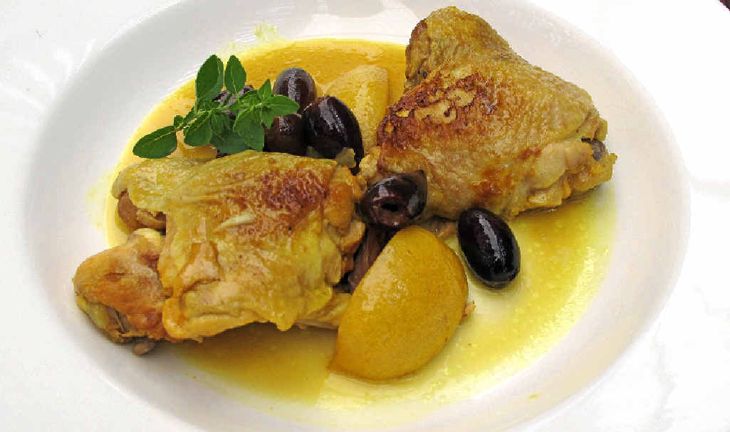 Maggie Cooper’s slow-cooked lemon chicken with olives. Maggie Cooper’s slow-cooked lemon chicken with olives.