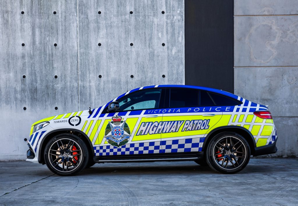 NO CONTEST: Mercedes-AMG GLE 63 S Coupe Highway patrol car has a 430kW turbocharged V8 and all-wheel-drive to help it hit 100kmh in 4.2 seconds and transport cops and criminals in leathery luxury. NO CONTEST: Mercedes-AMG GLE 63 S Coupe Highway patrol car has a 430kW turbocharged V8 and all-wheel-drive to help it hit 100kmh in 4.2 seconds and transport cops and criminals in leathery luxury.