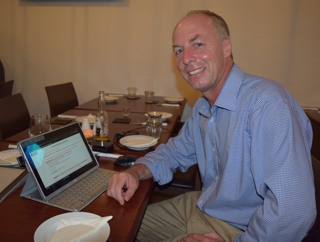Livingstone Shire Council Mayoral candidate Heath Henwood checks the votes online as they roll in tonight at Yeppoon's El Toro restaurant where he's waiting to find out the results. Photo Amy Haydock / The Morning Bulletin Livingstone Shire Council Mayoral candidate Heath Henwood checks the votes online as they roll in tonight at Yeppoon's El Toro restaurant where he's waiting to find out the results. Photo Amy Haydock / The Morning Bulletin