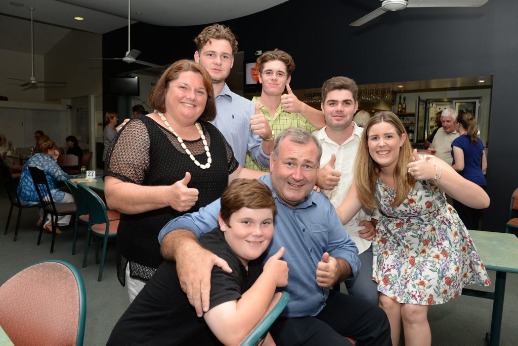 Jack Dempsey and family celebrate last night. Jack Dempsey and family celebrate last night.