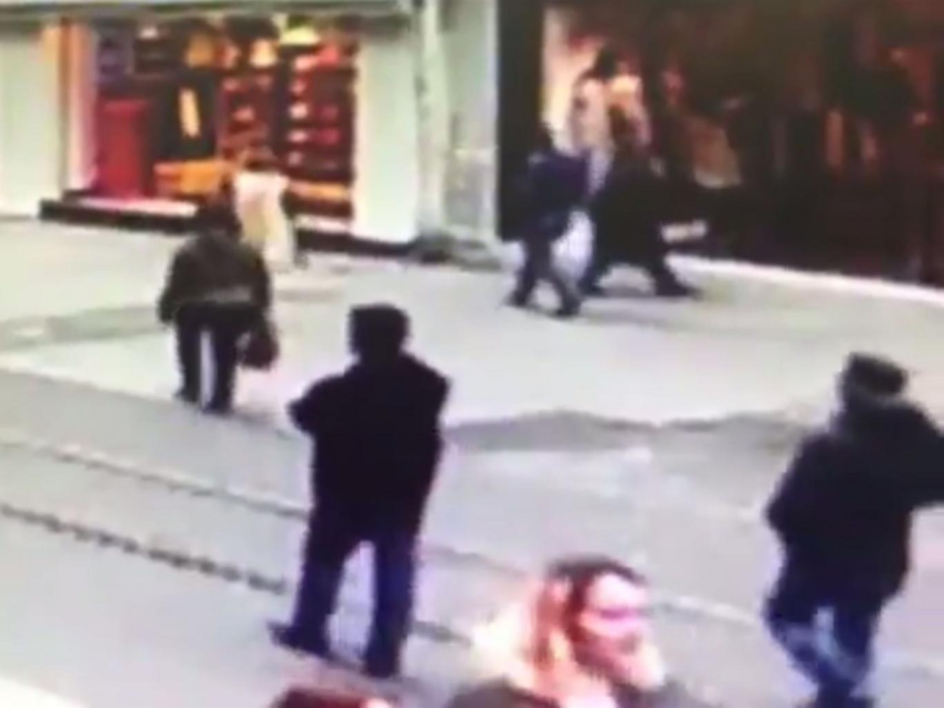 Footage showed shoppers passing down Istiklal Street seconds before the suicide bombing on 19 March Footage showed shoppers passing down Istiklal Street seconds before the suicide bombing on 19 March