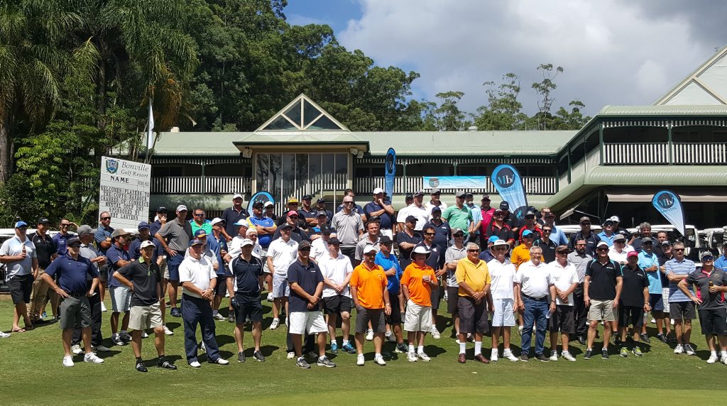 Players line up for the start of the 2016 Coffs Harbour Chamber of Commerce golf day at Bonville. Players line up for the start of the 2016 Coffs Harbour Chamber of Commerce golf day at Bonville.