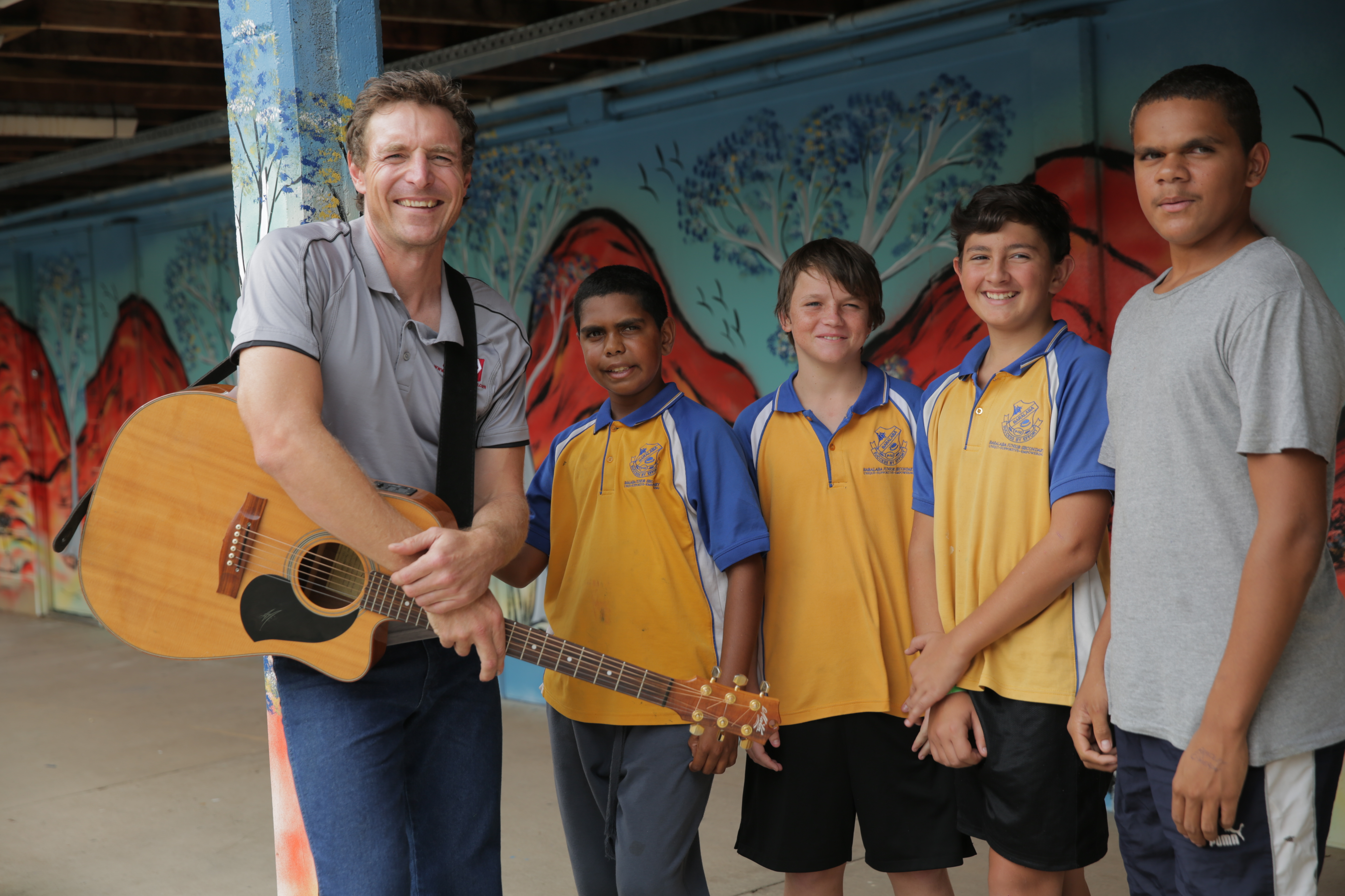 Josh Arnold works with students Clinton, Julian, Hayden and Bradley from Baralaba State School.
Photo: Contributed
Josh Arnold works with students Clinton, Julian, Hayden and Bradley from Baralaba State School.
Photo: Contributed