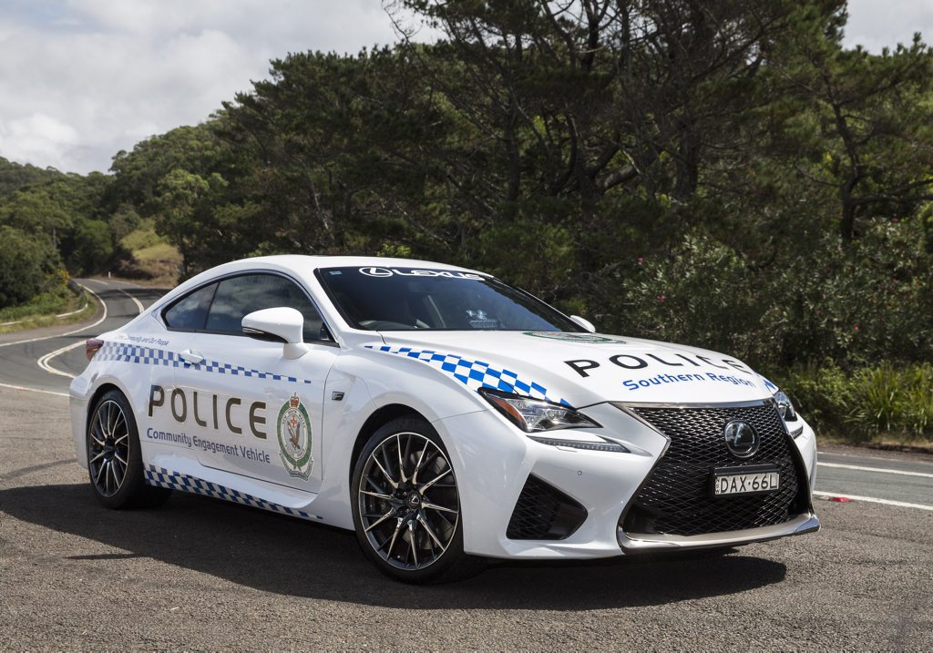 Lexus RC F coupe on trial with the NSW Police Force. Photo: Contributed. Lexus RC F coupe on trial with the NSW Police Force. Photo: Contributed.