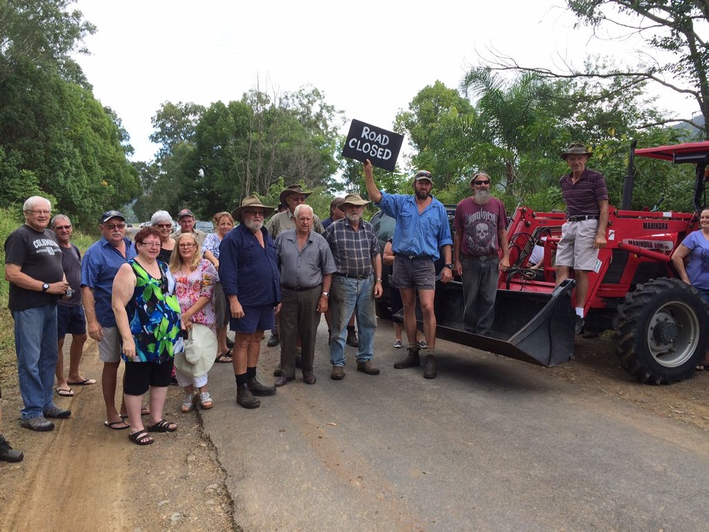 Locals have blocked Maleny-Kenilworth Rd to express their fears over safety. Locals have blocked Maleny-Kenilworth Rd to express their fears over safety.