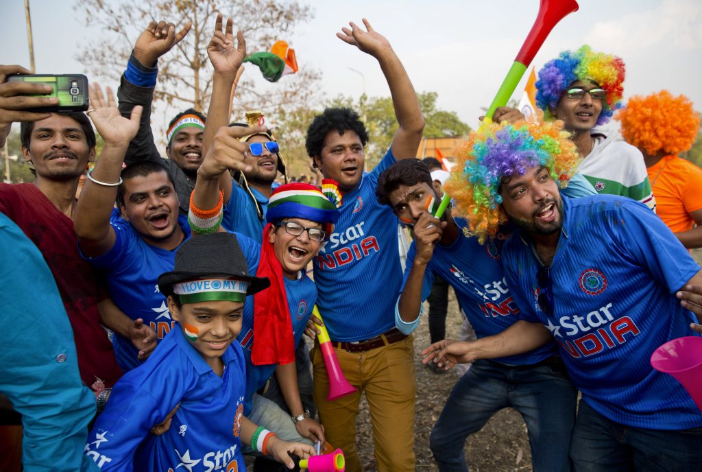 Indian fans sing and dance during the World T20 tournament. Photo: AAP Image. Indian fans sing and dance during the World T20 tournament. Photo: AAP Image.