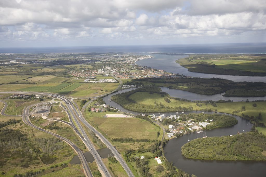 Aerial of the Richmond River, Ballina Bar Emigrant Creek Pacific High way Teven Interchange. Photo Jay Cronan / The Northern Star Aerial of the Richmond River, Ballina Bar Emigrant Creek Pacific High way Teven Interchange. Photo Jay Cronan / The Northern Star