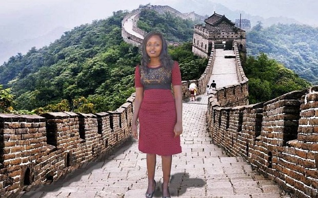 A photoshopped image on Seve Gat's Facebook showing her on the Great Wall of China. A photoshopped image on Seve Gat's Facebook showing her on the Great Wall of China.