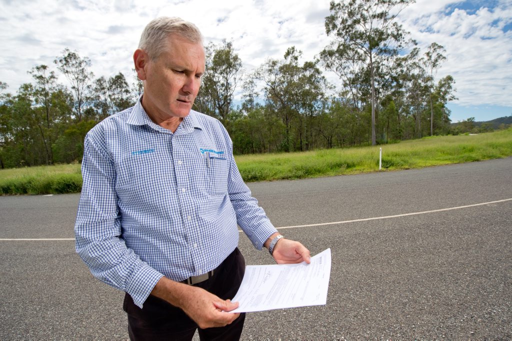 Stephen Strachan is pleased the first lot of land at Beecher has been signed over to Conservation Volunteers Australia in Beecher. Photo Mike Richards / The Observer Stephen Strachan is pleased the first lot of land at Beecher has been signed over to Conservation Volunteers Australia in Beecher. Photo Mike Richards / The Observer