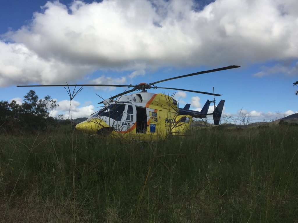 The quick thinking of an 8-year-old Bundaberg girl has led to the successful airlift of her grandfather from his North Burnett property following a quad bike accident. Photo Contributed The quick thinking of an 8-year-old Bundaberg girl has led to the successful airlift of her grandfather from his North Burnett property following a quad bike accident. Photo Contributed