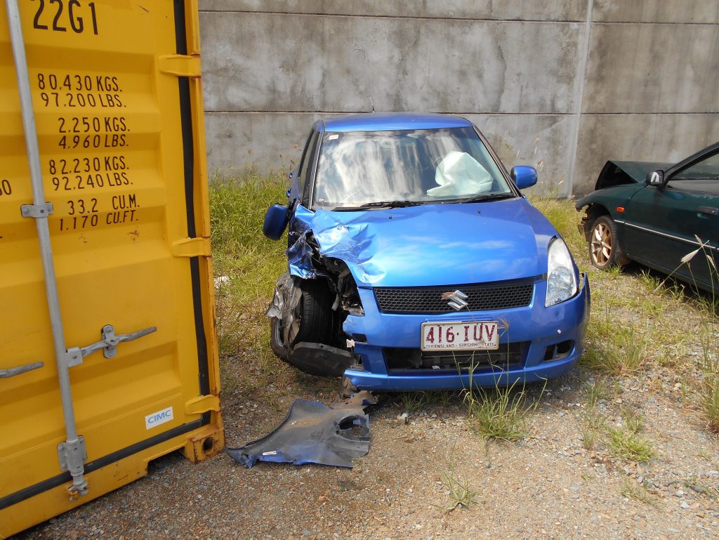 WRITE OFF: Noelene Helman's Suzuki Swift was ruined in the crash. Photo Mandy Helman.