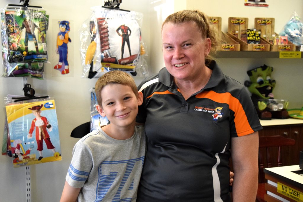 Secret Identity Costume Hire co-owner Katrina Barker and her 10-year-old son Ky Barker
Q: How does our city feel?
A:Slow on some days, but there's movement about.