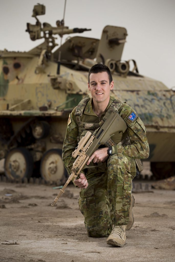 Signaller James Treasure is currently deployed to Iraq with Task Group Taji. Photo Contributed Signaller James Treasure is currently deployed to Iraq with Task Group Taji. Photo Contributed