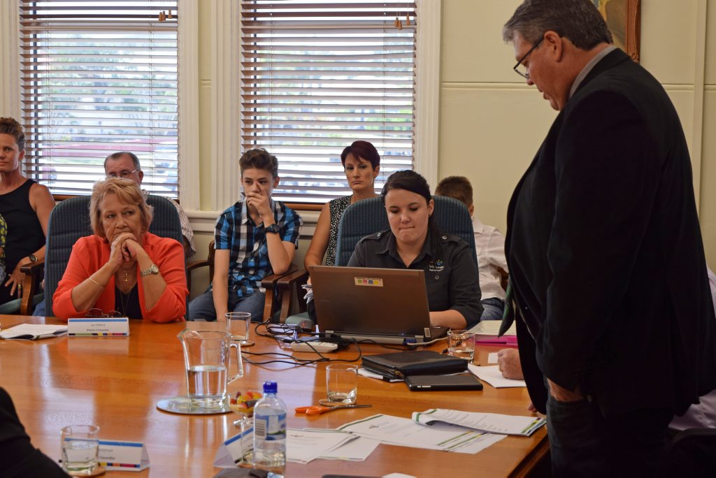 TENSE: The council boardroom was tense as new Mayor Andrew Willcox called for nominations for Deputy Mayor. Photo Rory Sheavils / The Guardian TENSE: The council boardroom was tense as new Mayor Andrew Willcox called for nominations for Deputy Mayor. Photo Rory Sheavils / The Guardian