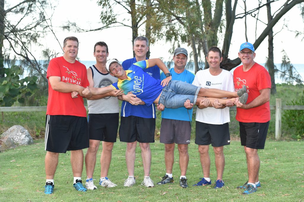 Bay Break Multisport Festival - (L) Darren Bosley, Mick Irwin, Bernard Whebell, Nathan Spencer, John Bone and Robert Garland with trainer Lars Olsen. Photo: Alistair Brightman / Fraser Coast Chronicle Bay Break Multisport Festival - (L) Darren Bosley, Mick Irwin, Bernard Whebell, Nathan Spencer, John Bone and Robert Garland with trainer Lars Olsen. Photo: Alistair Brightman / Fraser Coast Chronicle