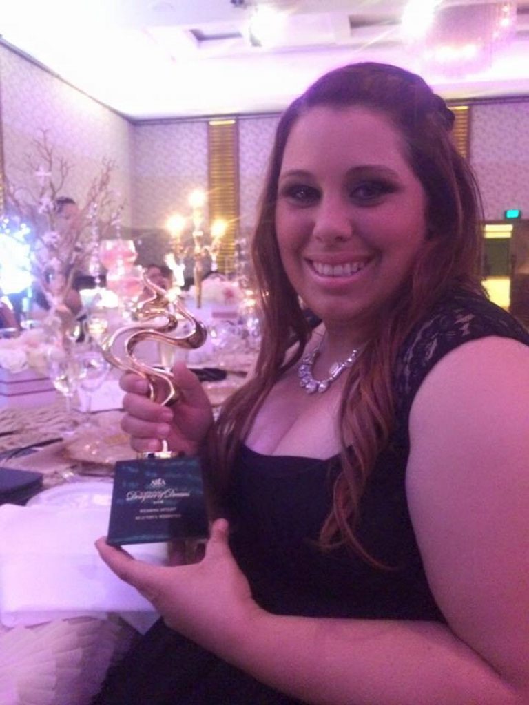 GREAT WIN: Chelsea Mckeown from Beautiful Weddings Fraser Coast at the ABIA Awards.
