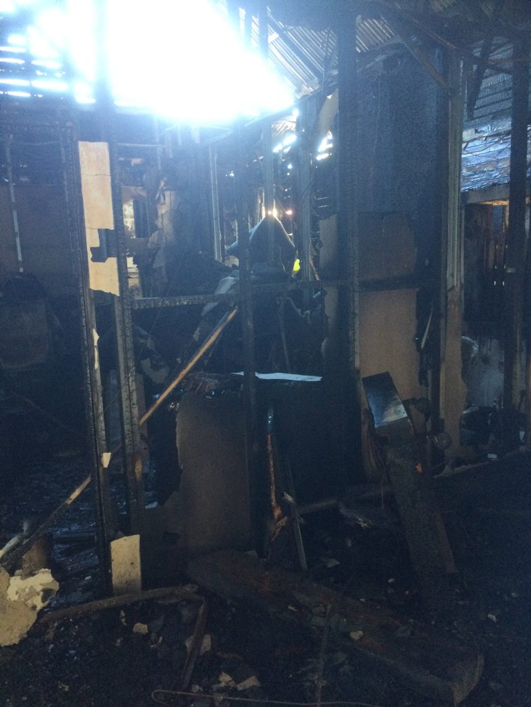 The interior of the Church Pharmacy has been totally destroyed. The interior of the Church Pharmacy has been totally destroyed.