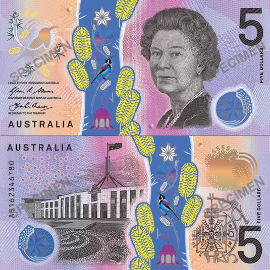 The new five-dollar note will be in circulation from later this year The new five-dollar note will be in circulation from later this year