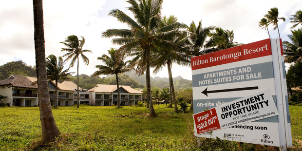 The beachfront property on Rarotonga is the former site of the planned Sheraton Hotel. The beachfront property on Rarotonga is the former site of the planned Sheraton Hotel.