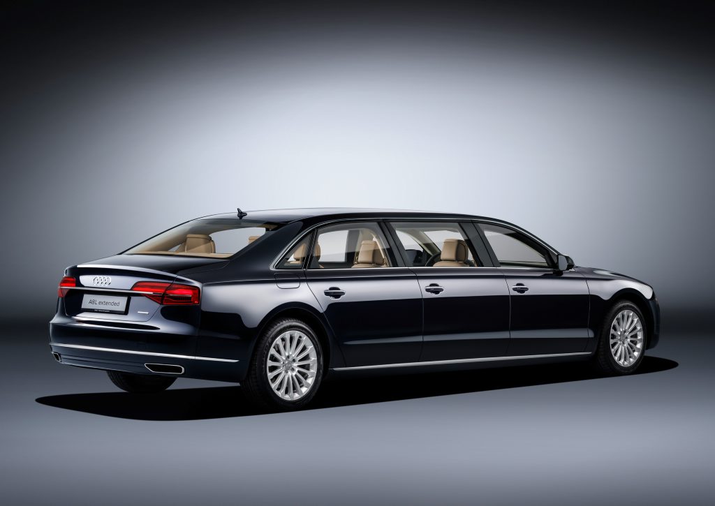 RICH TASTES: Normal A8 not enough for you? How about asking Audi to build you a bespoke limo and name it the A8L Extended? It's not for poor people. RICH TASTES: Normal A8 not enough for you? How about asking Audi to build you a bespoke limo and name it the A8L Extended? It's not for poor people.