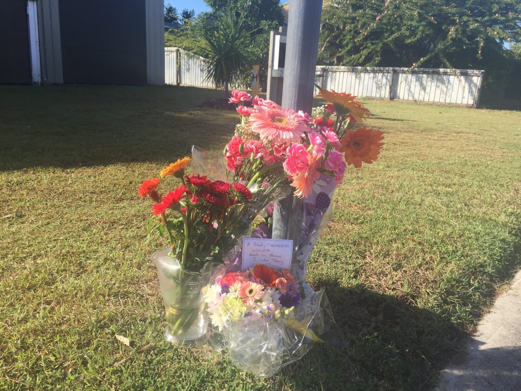 IN MEMORY: Tributes have been left for a 72-year-old Urangan woman who died in a crash on Elizabeth St on Friday. photo Lea Emery / Fraser Coast Chronicle IN MEMORY: Tributes have been left for a 72-year-old Urangan woman who died in a crash on Elizabeth St on Friday. photo Lea Emery / Fraser Coast Chronicle