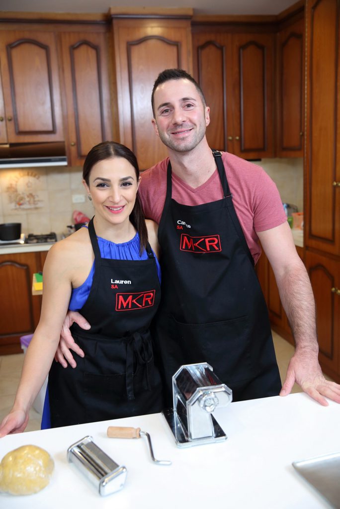 My Kitchen Rules contestants Lauren and Carmine. My Kitchen Rules contestants Lauren and Carmine.