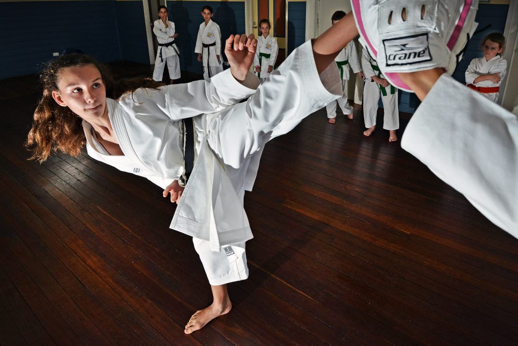 POWER: Daria Mostofizadeh with a high kick. POWER: Daria Mostofizadeh with a high kick.