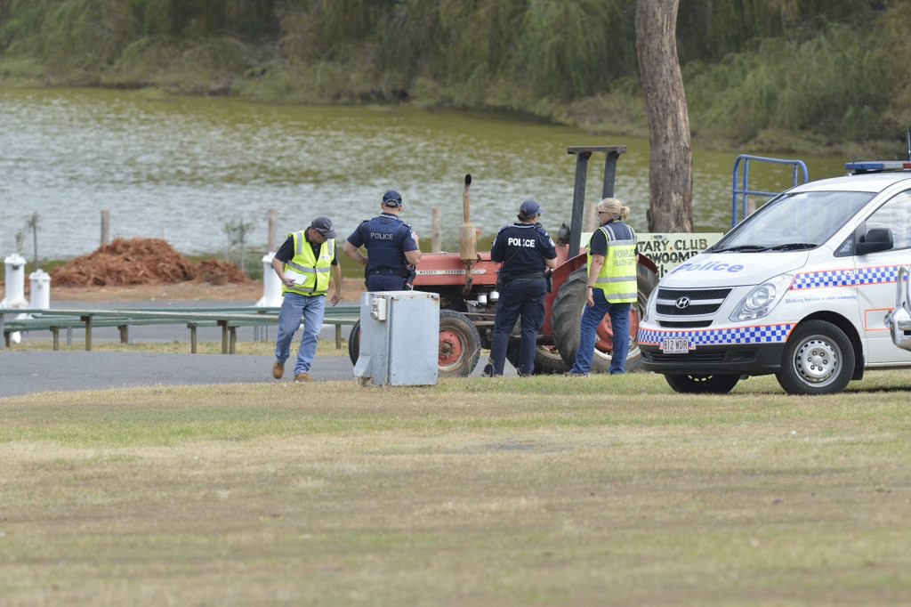 Police at the scene of a fatal workplace incident at Toowoomba Showgrounds, Tuesday, April 19, 2016. Police at the scene of a fatal workplace incident at Toowoomba Showgrounds, Tuesday, April 19, 2016.