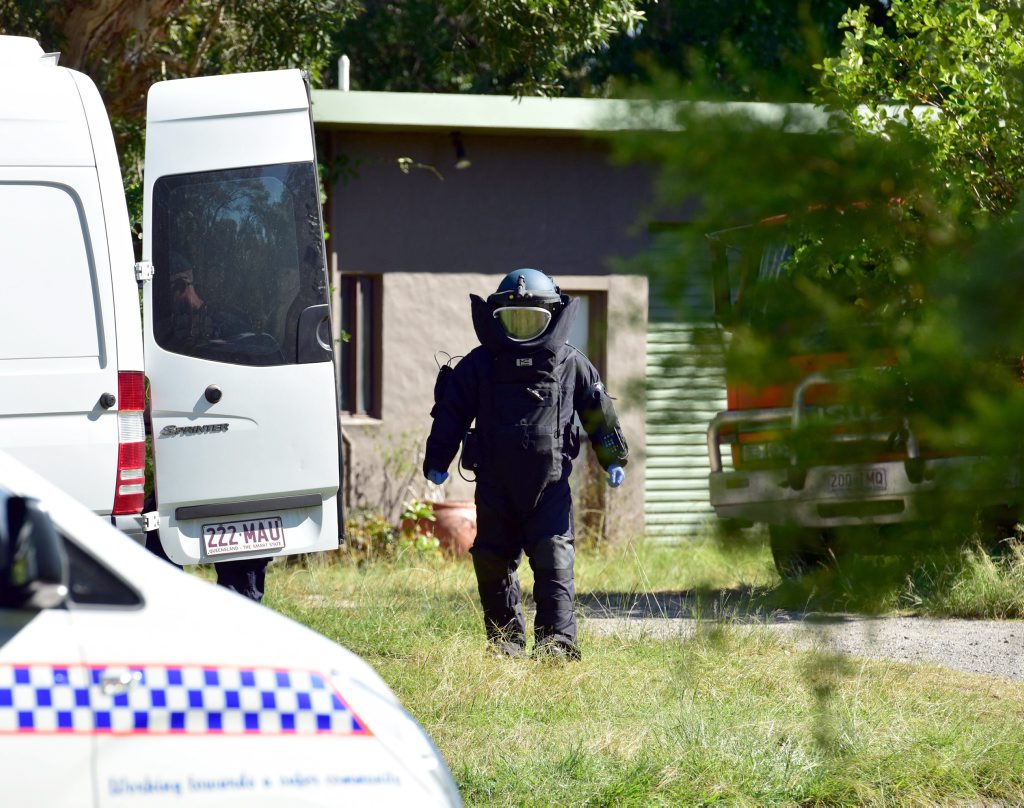 Drama unfolds in Queensland as bomb squad is called in.