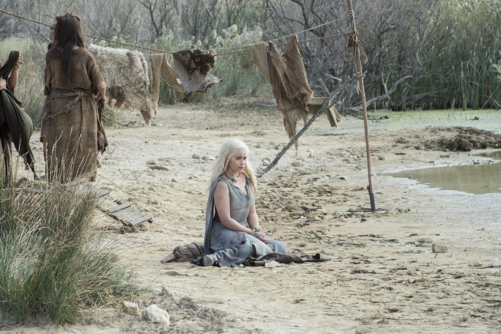 Emilia Clarke in a scene from season six of Game of Thrones. Emilia Clarke in a scene from season six of Game of Thrones.