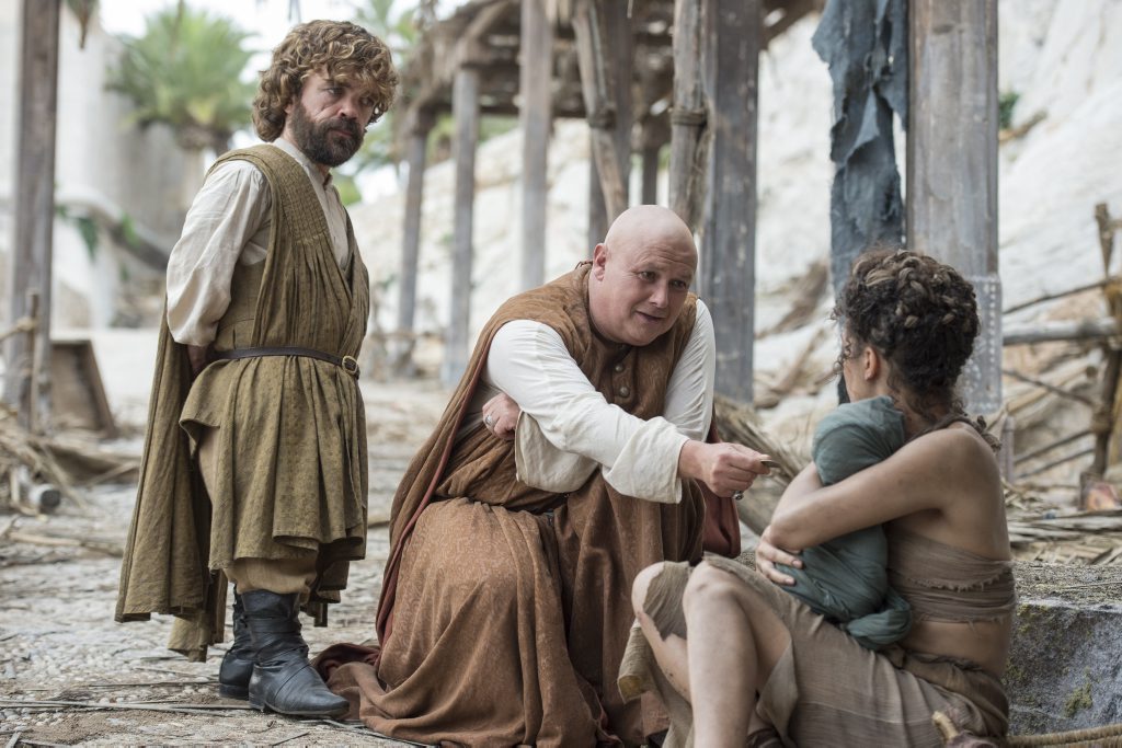 Peter Dinklage and Conleth Hill in a scene from season six of the TV series Game of Thrones. Peter Dinklage and Conleth Hill in a scene from season six of the TV series Game of Thrones.